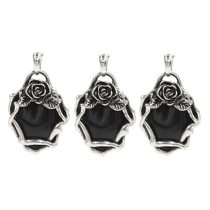 10pcs Natural Obsidian Gems stone Rose Pendants Magic Reiki Healing Amulet - Picture 1 of 3