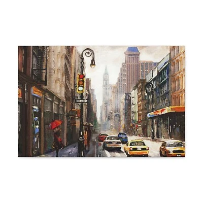 Arte de pared en lienzo pinturas con vistas a la calle de Nueva York para cocina dormitorio sala de estar Foto 1 de 2