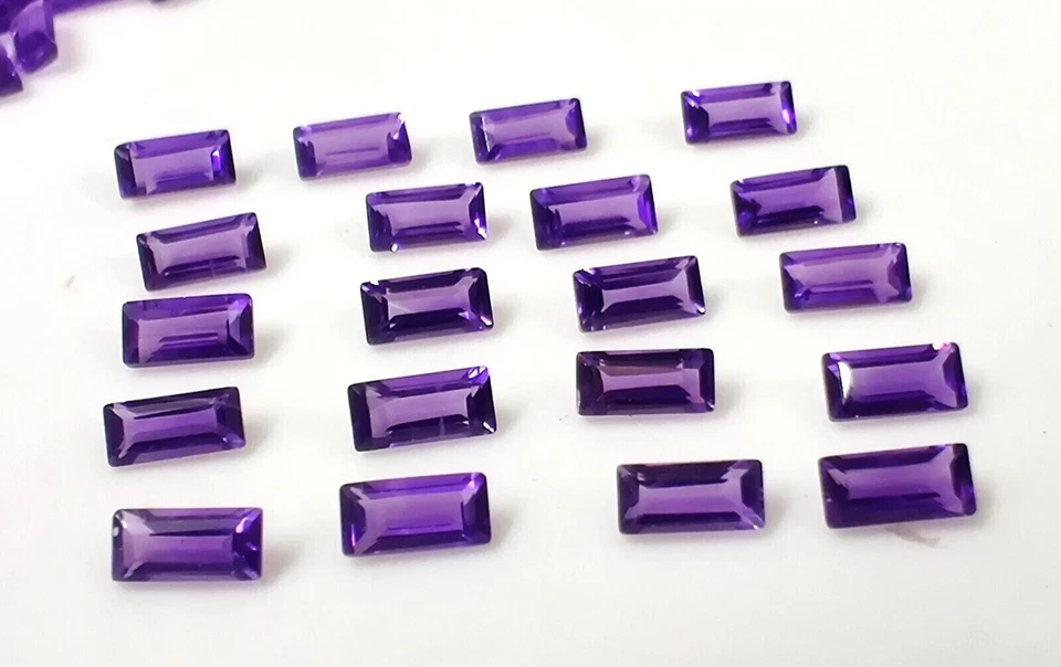 Baguette de amatista africana natural AAA tamaño 2X4MM para hacer joyas piedras preciosas Foto 1 de 4