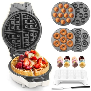 3 in 1 Thick Belgian Waffle Maker with Removable Plates, 8" Non Stick Belgian... - Picture 1 of 6