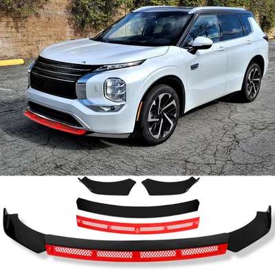 For Mitsubishi Outlander Glossy Front Bumper Lip Spoiler Chin Splitter Body Kit Foto 1 de 4