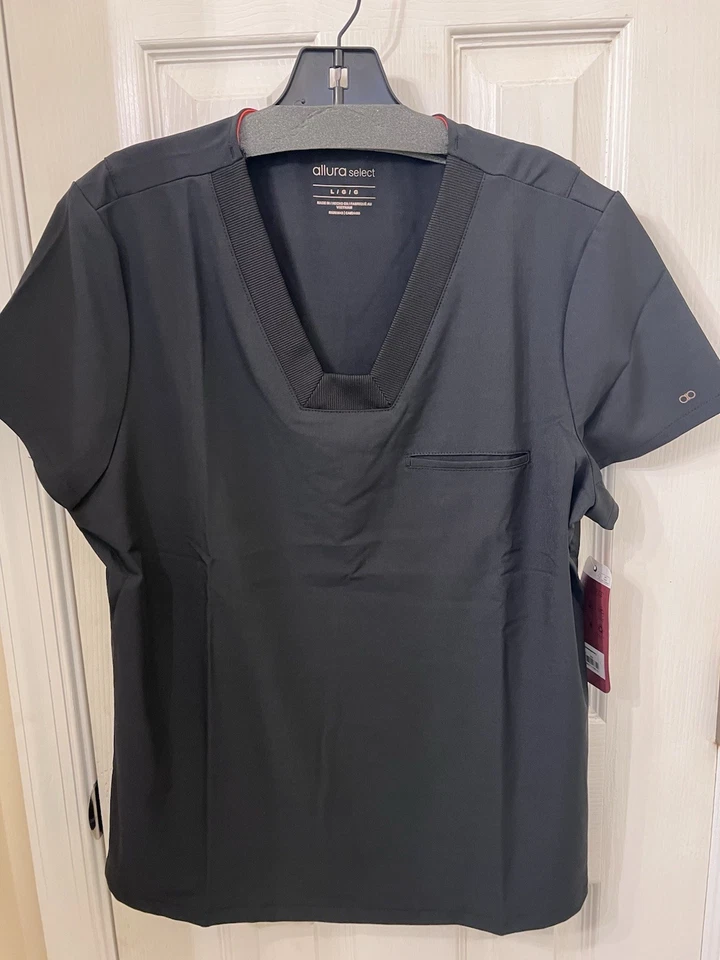Allura Select Scrub Top Black Size Large New - Image 1 of 4