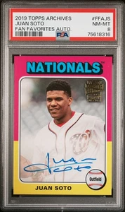 2019 Topps Archives Fan Favorites #FFAJS JUAN SOTO PSA 8 Autogramm - Bild 1 von 2