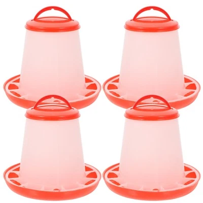  4 Pcs Geflügelfutterautomat Aus Kunststoff Bodenfütterung Hühner Futterspender - Bild 1 von 4