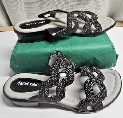 David Tate Journey Tela Rayón Negro Cuero Trenzado Superior 8 M Foto 1 de 4