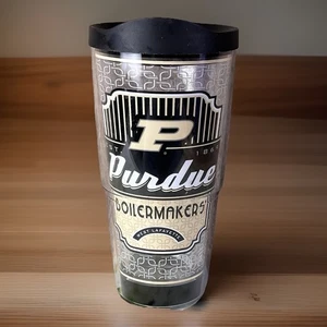 Purdue Boilermakers Tervis 24oz Tumbler P Design Logo Black Lid Midwestern Prep - Picture 1 of 15