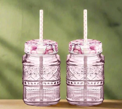 16oz 2pk Crystal Claro Mason Jar Glasses - Godinger Silver - Image 1 of 4