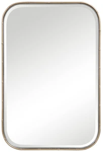 Rectangular Vanity Accent Wall Mirror Gold Iron Frame 20 1/4" Wide for Bathroom - Picture 1 of 1