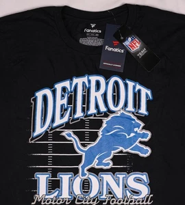 Neu mit Etikett Fanatics Detroit Lions schwarzes kurzärmliges T-Shirt [XXL] Motor City Football - Bild 1 von 4