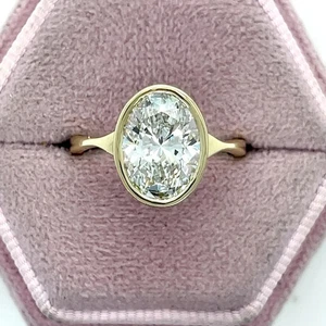 3.00Ct Oval-Cut G/VS1 Lab Grown Diamond Engagement Ring 14k Yellow Gold - Picture 1 of 5