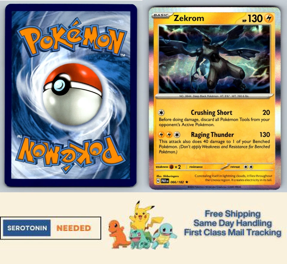 Zekrom - #066/182 - Holo - SV04: Paradox Rift - Pokemon TCG - Image 1 of 2