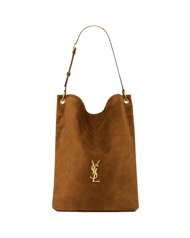 SAINT LAURENT Niki $3500 Caramel Cognac Suede Bucket Bag New & Authentic - Image 1 of 4