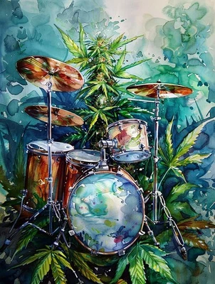 Kits de arte de diamantes 5D para adultos tambores por número kits, arte de pintura de diamantes mus... Foto 1 de 4