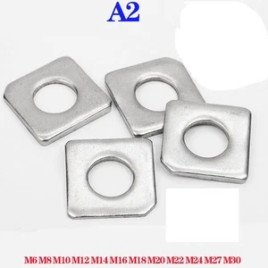 304 A2 Stainless Steel Square Bevel Washers Beam Flange Wedge Washers M6 M8~M30 - Picture 1 of 6