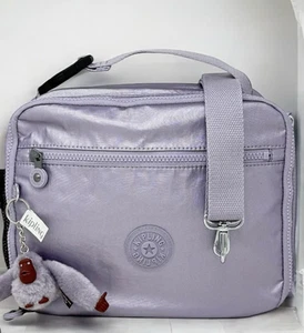 Kipling ERMY Kl9061 5A0 Frosted Lilac Metallic isoliert Reise Mittagessen Tasche Handtasche. - Bild 1 von 3