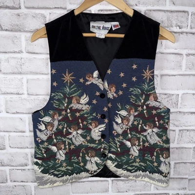 Chaleco Ángel Navidad On The Verge Mujer Talla S De Colección Hecho en EE. UU. Terciopelo Foto 1 de 4