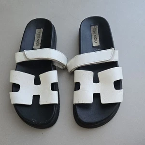 Sandalias Steve Madden Mujer Blanco y Negro 'H' Talla 8 - Imagen 1 de 4