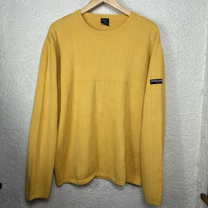 Vintage 90’s Nautica Jeans Wide Rib Chunky Crew Neck Mustard Sweater Size XL - Bild 1 von 10