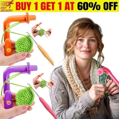 Crochet Holder Beginners, 3 in 1 Rings Tool to Learn How to Crochet and Make - image 1 of 4