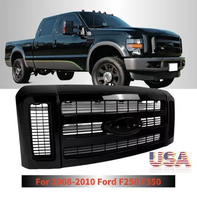XLT Grille Assembly Matte Black For 2008-10 Ford F250 F350 F450 F550 Super Duty - Image 1 of 4