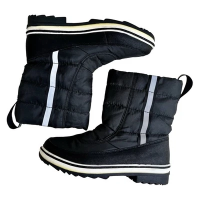 Justice Girls Botas de Nieve Negras de Invierno Talla 3/5 M Impermeables Aisladas Reflectantes Foto 1 de 4