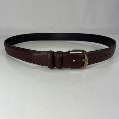 Cinturón de vestir marrón de cuero granulado superior - para hombre talla 38 Foto 1 de 4