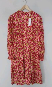 Finery Damen Lyral Blumen Kleid Größe 18 Brustumfang 46" Länge 42" Rot & Grün QVC.  - Bild 1 von 7