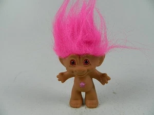 Pelo Rosa Vintage Gema Estrella Joya Vientre Tesoro Troll por Ace Novedad 3 Pulgadas - Imagen 1 de 3