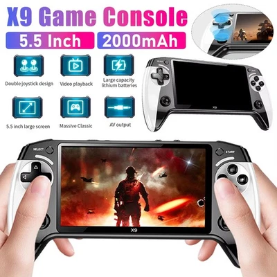SODIAL X9 Retro Handheld Game Console 5.5 Inch IPS Screen,30000+ Games, Video Games