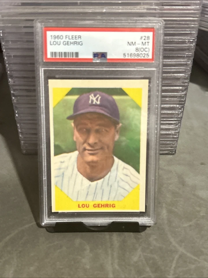 1960 FLEER LOU GEHRIG #28 PSA 8 oc New York Yankees MLB бейсбол винтажный поп 254 - Изображение 1 из 4