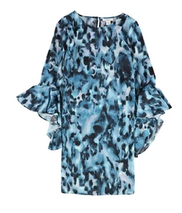bar III Damen Schlüsselloch Rüschen Kleid, tealglaze, M - Bild 1 von 2