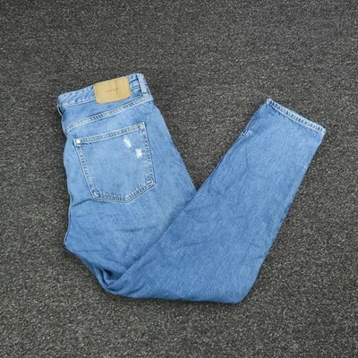 Pantalones de mezclilla &DENIM para mujer 6 novios cintura baja desgastados rodillas rasgadas botón mosca Foto 1 de 4