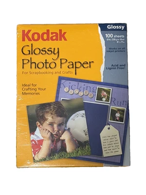 NEW Kodak Sealed 100 Sheets Picture Photo Printer Paper 8.5 X 11 Glossy - Image 1 of 3