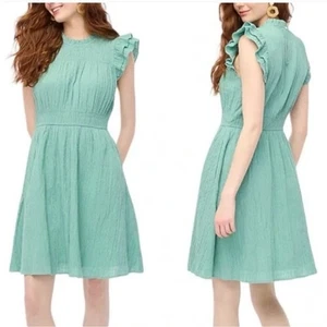 j.crew gauze flutter-sleeve mini dress eucalyptus steam green by516 women small - Picture 1 of 5