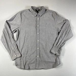 Volcom Shirt Mens Large Gray Embroidered Logo Button Up Collared Long Sleeve #A - Picture 1 of 7