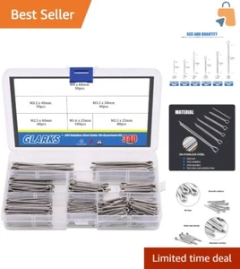 340-Piece 304 Stainless Steel Cotter Pin Clip Kit - 6 Sizes for Automotive Re... - Picture 1 of 9