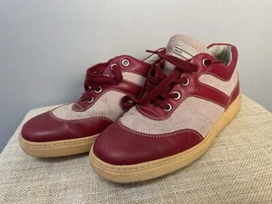 EUC Vintage Tod's Red & Off-White Canvas w. Leather Trim Sneakers Women's Size 8 - Picture 1 of 16