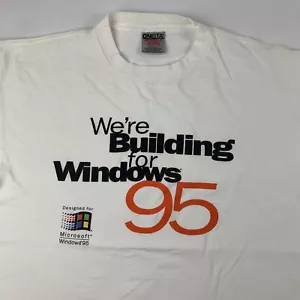 Camiseta De Colección Años 90 Microsoft Building Windows 95 Tecnología Computadora Promo XL X-Large - Imagen 1 de 8