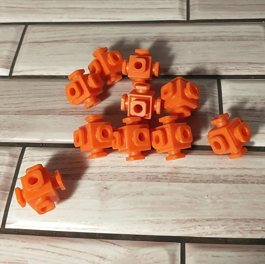 Fisher Price Construx Naranja 6 Clavijas Nudo Conectores Lote de 10 De Colección Años 80 Foto 1 de 2