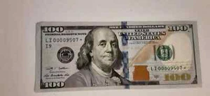 2009A ONE HUNDRED DOLLAR $100 BILL STAR NOTE LOW SERIAL NUMBER LI 00009507* VF+ - Picture 1 of 5