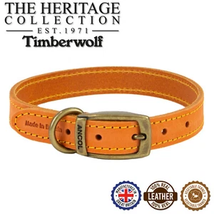 Dog Collar or Lead Leather Ancol Timberwolf Sable Blue Green Mustard Raspberry - Picture 1 of 35
