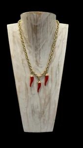 Collier Doré Piments Rouges  - Foto 1 di 5