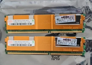 2 x HP 398705-051 416470-001 512MB DDR2 PC2-5300 CL5 SDRAM - Foto 1 di 4