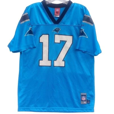 Camiseta deportiva azul juvenil Reebok NFL Football Carolina Panthers Jake Delhomme #17 XL Foto 1 de 4