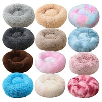 Pet Dog Cat Calming Bed Round Nest Warm Soft Plush Sleeping Bag Comfy Flufy Gift