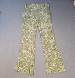 Pantalones elásticos mandala verde tres puntos para mujer talla mediana informales boho - Imagen 1 de 11