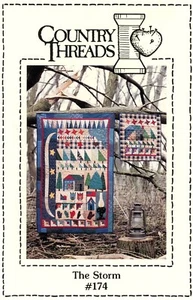 Country Threads #174 THE STORM 33.5" x 51.5" Wall Quilt PATTERN + WINTER WIND - Picture 1 of 3