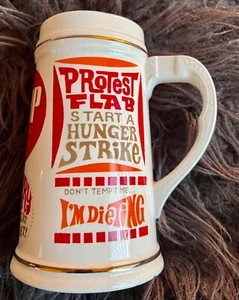 Vintage Stein Hippie Protest Flab Hunger Strike Psychedelic Retro Graphics RARE - Picture 1 of 5