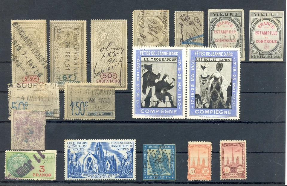 FRANCE 17 x REVENUE / BACK OF BOOK .ETC --. F/VF  - Image 1 of 1