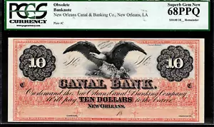 18__ Banco bancario del canal de Nueva Orleans $10 billete obsoleto moneda graduación profesional 68ppq - Imagen 1 de 2